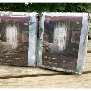 NWT ALLEN & ROTH PAIR FLORAL PANELS/CURTAINS